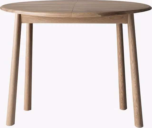 Perch & Parrow Rebecca Round Extendable Oak Dining Table in Brown and Beige