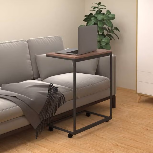 Berkfield Home Side Table with Castors, Black, W: 55 cm, D: 35 cm, H: 70 cm – 1