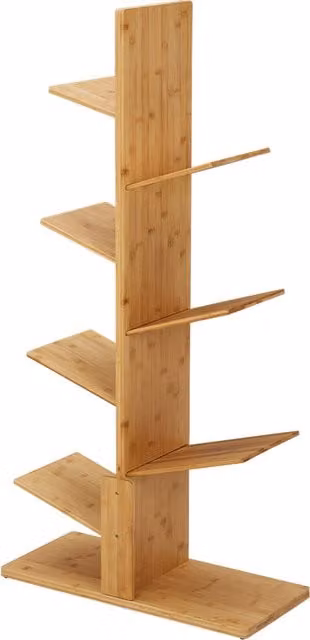 Livingandhome 7-Tier Brown Wooden Ladder Bookshelf