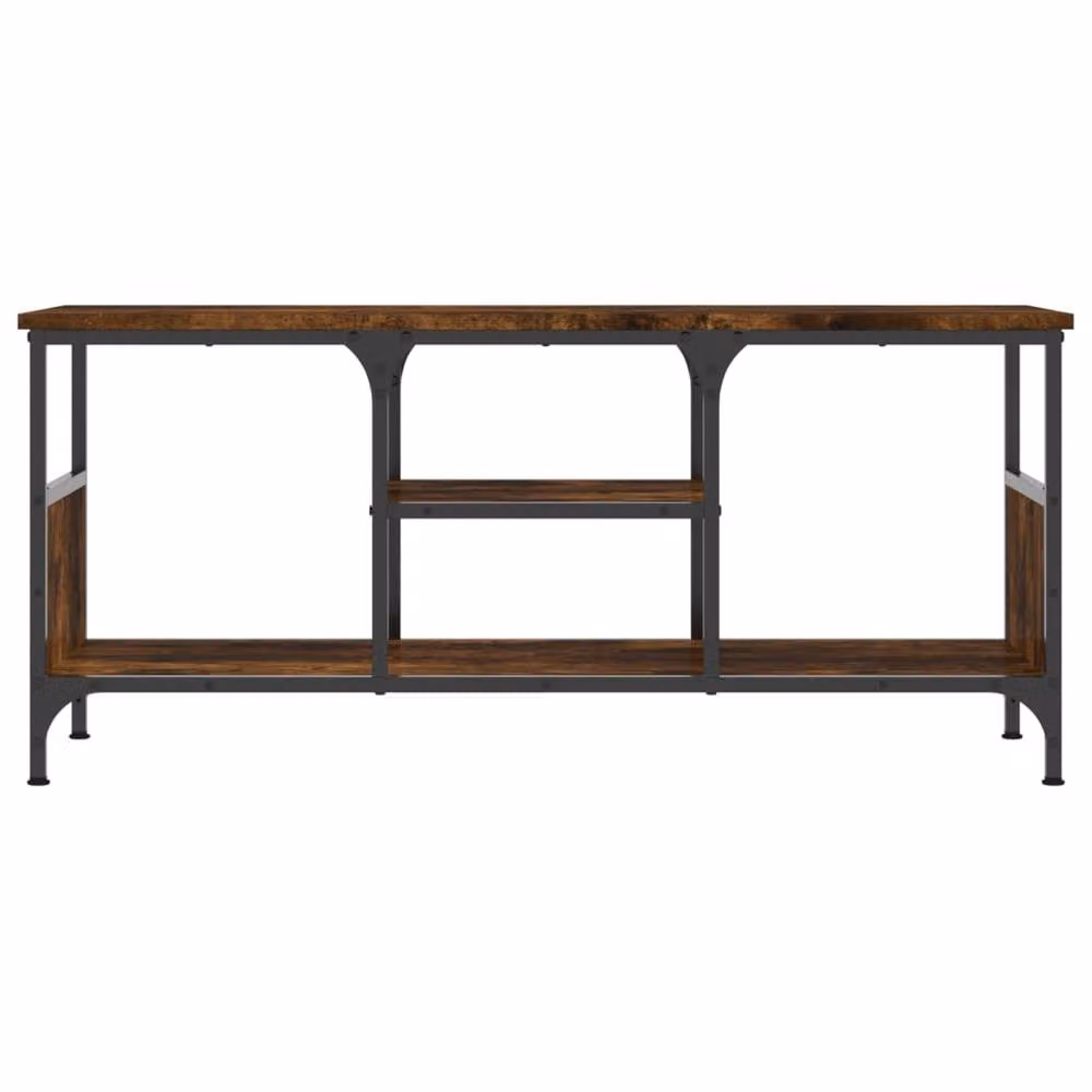Berkfield Home Industrial TV Cabinet in Smoked Oak and Brown, W/D/H: 100 x 35 x 45 cm – 4