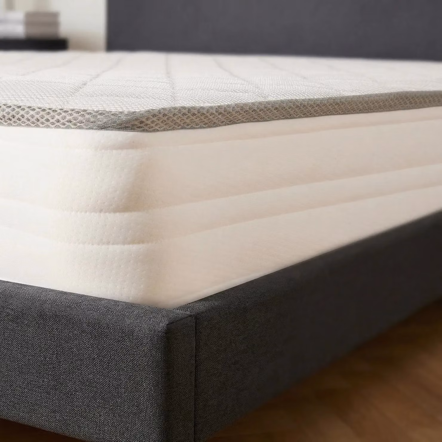 OHS Extra Comfort White Hybrid Memory Foam Quilted Sprung Mattress, W/D/H: 140 x 200 cm – 2