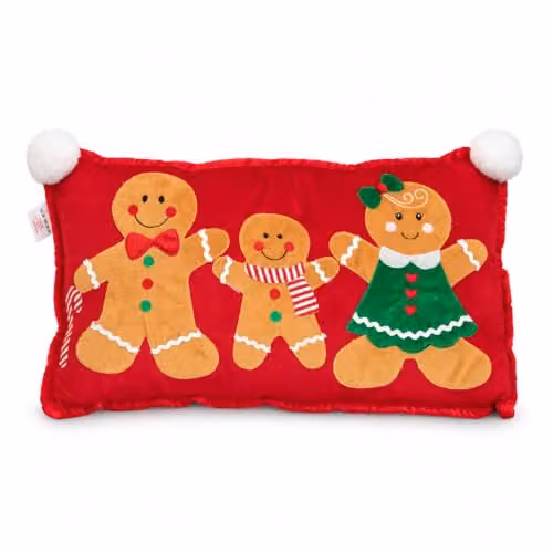 Samuel Alexander Gingerbread Family Christmas Decorative Cushion - Red – 5