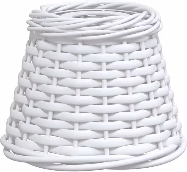 Berkfield Home White Wicker Ceiling Lamp Shade, W/D/H: 15 x 12 cm – 1