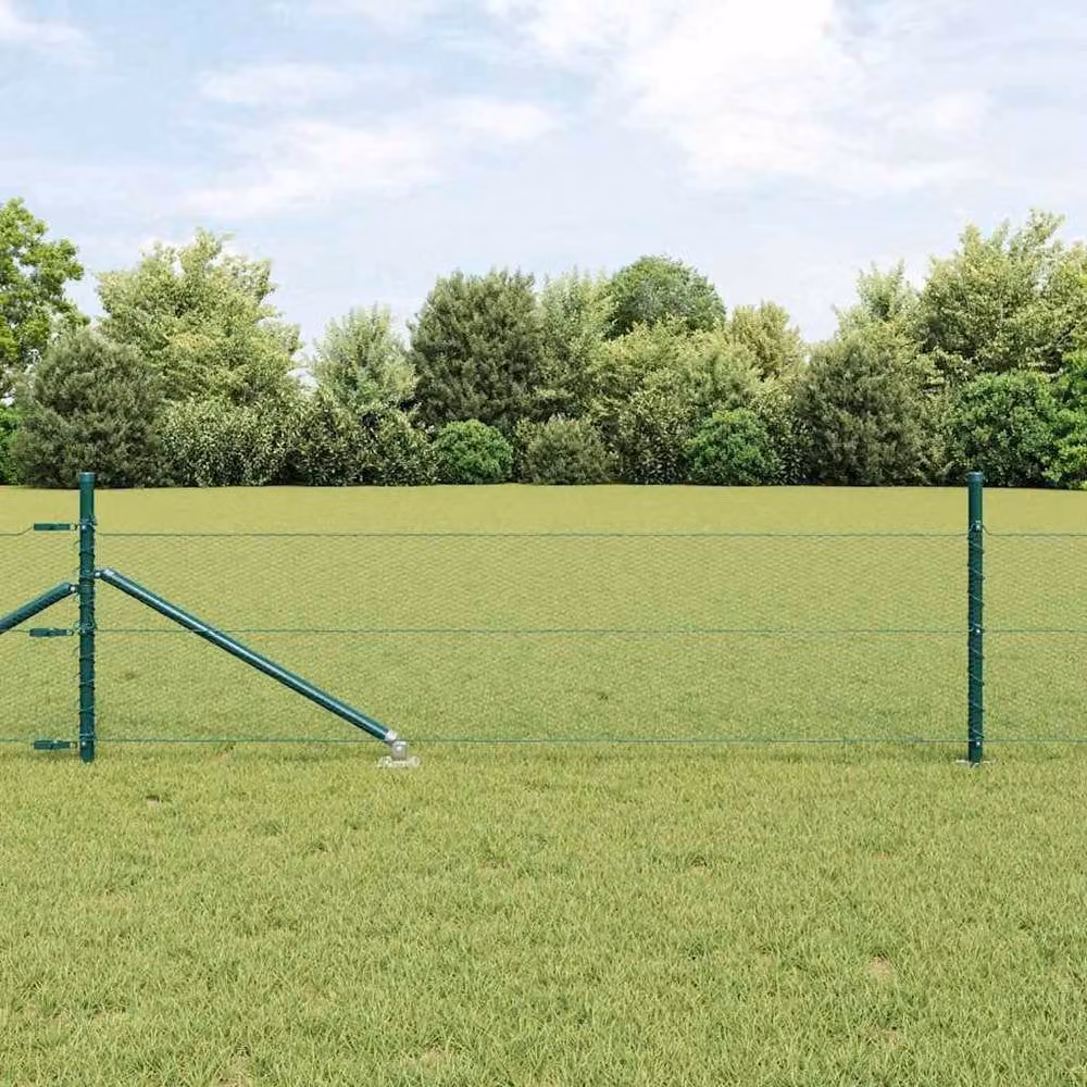 Berkfield Home Green PVC-Coated Steel Hexagon Fence, H: 0.4 m x W: 25 m – 2