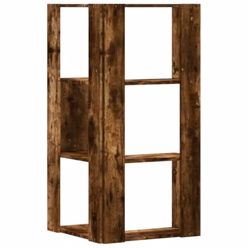 vidaXL 3-Tier Corner Bookcase in Brown Engineered Wood, W/D/H: 50 x 50 x 102 cm – 4