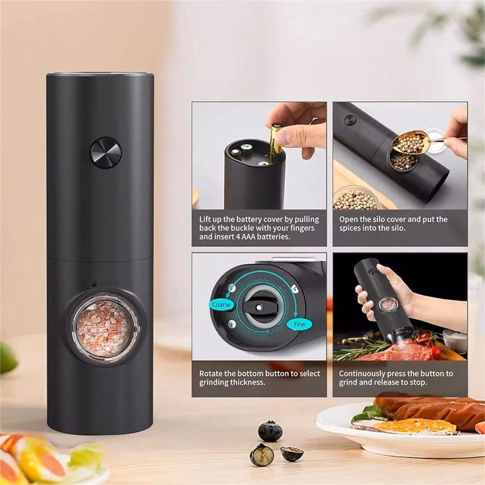 Nordara Electric Salt and Pepper Grinder Set in Black – 4