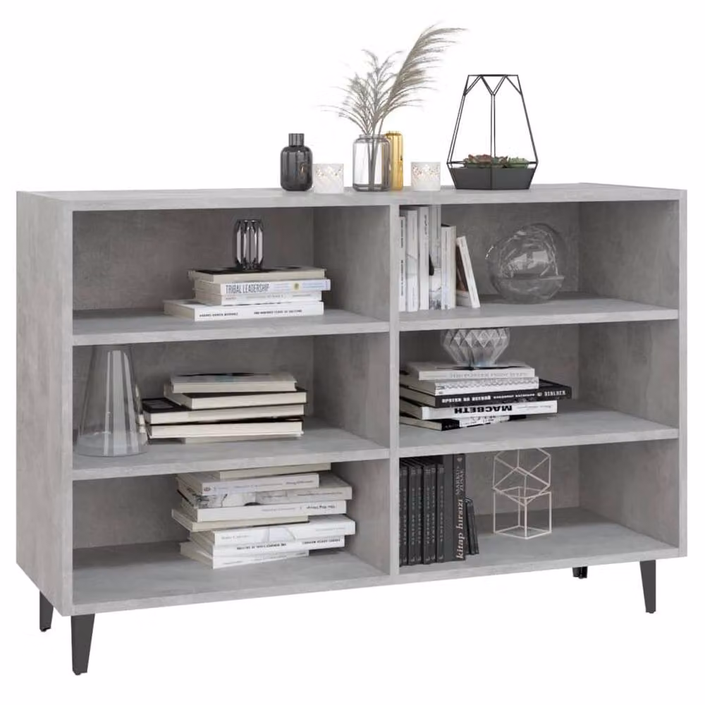 Berkfield Home Industrial Sideboard in Concrete Grey, W/D/H: 103.5 x 35 x 70 cm – 3