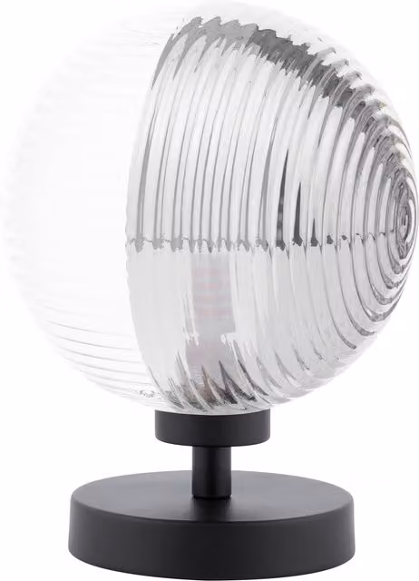 Dar ESB4122-19 Modern Black Metal and Glass Sphere Tabletop Pedestal Lamp with Touch Control and Replaceable G9 Bulb