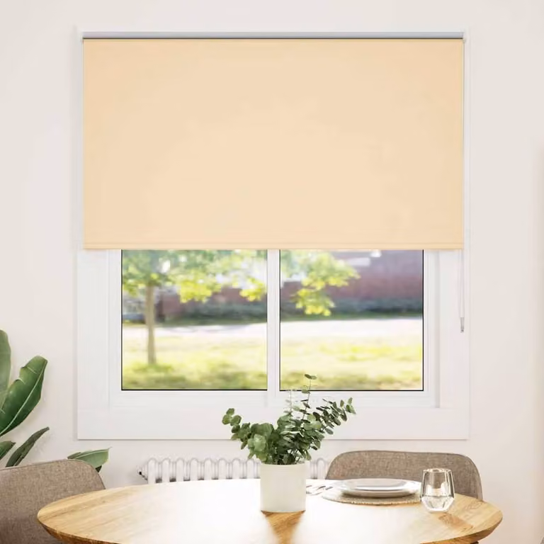 Berkfield Home Blackout Roller Blind in Beige Polyester, W: 140 cm, H: 130 cm