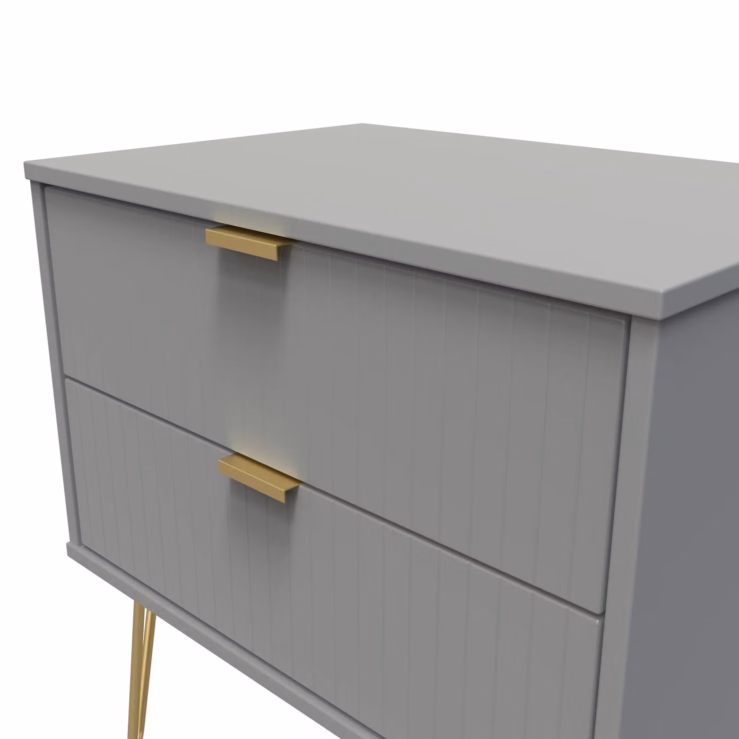 2 U Bexley 2 Drawer Side Table in Dark Grey and Gold – 3