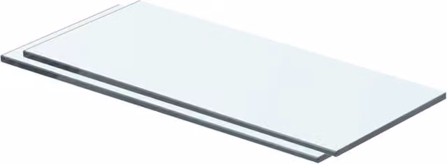 Berkfield Home Wall Mounted Glass Shelves, 2 Pack, Clear, W: 40 cm, D: 12 cm