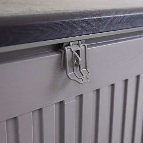 Charles Bentley Outdoor Garden Plastic Storage Box, Grey and Black, W: 109 cm, D: 54.7 cm, H: 51.3 cm – 3