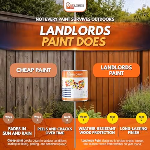 Landlords Barn Paint White Water-Based Weatherproof Wood Paint, 1 l – 4