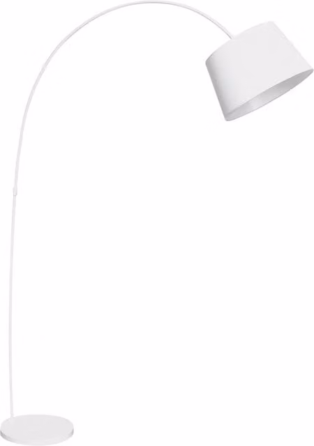 Orsina White Modern Metal Arc Floor Lamp with Fabric Shade by Interiors by Premier – 1