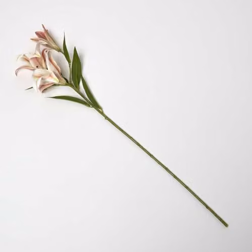 Homescapes Artificial Pink and White Lily Floral Stem