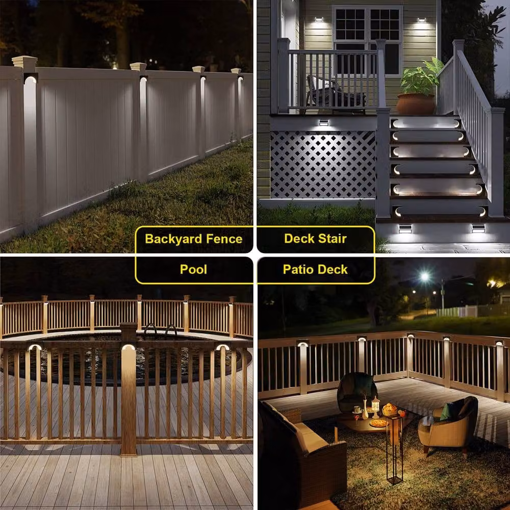 INMTFEI Solar Pathway Lights, 4 Pack, Waterproof Garden Lamps in Black with Warm White Light – 3