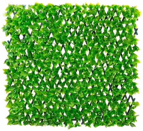 Primrose Green Extendable Artificial Hedge Wall-Mounted Screening W: 100 cm, H: 200 cm – 1