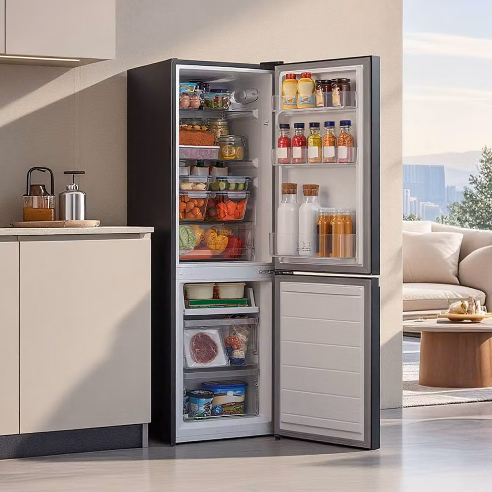 Living and Home 174L Freestanding Tall Fridge Freezer with Reversible Door Hinge in Black – 5