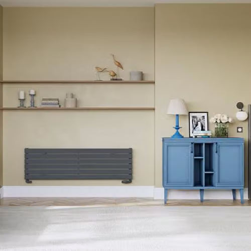 UK Radiators Typhoon Axis Anthracite Horizontal Designer Radiator, W: 140 cm, H: 40.8 cm – 3
