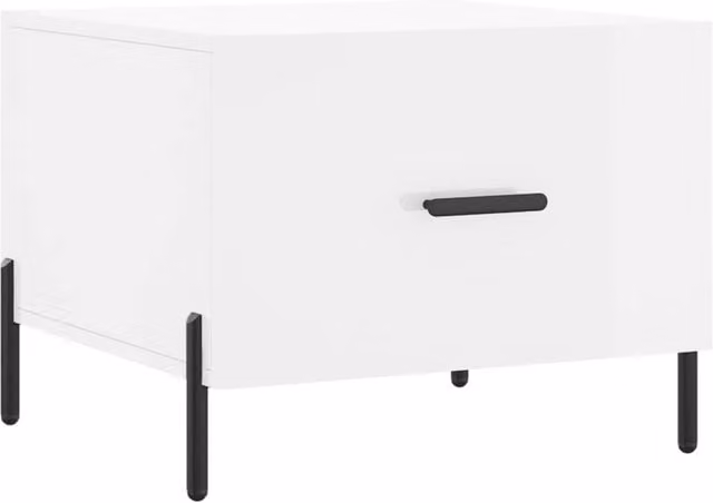 Berkfield Home High Gloss White Square Coffee Table W/D/H: 50 x 50 x 40 cm