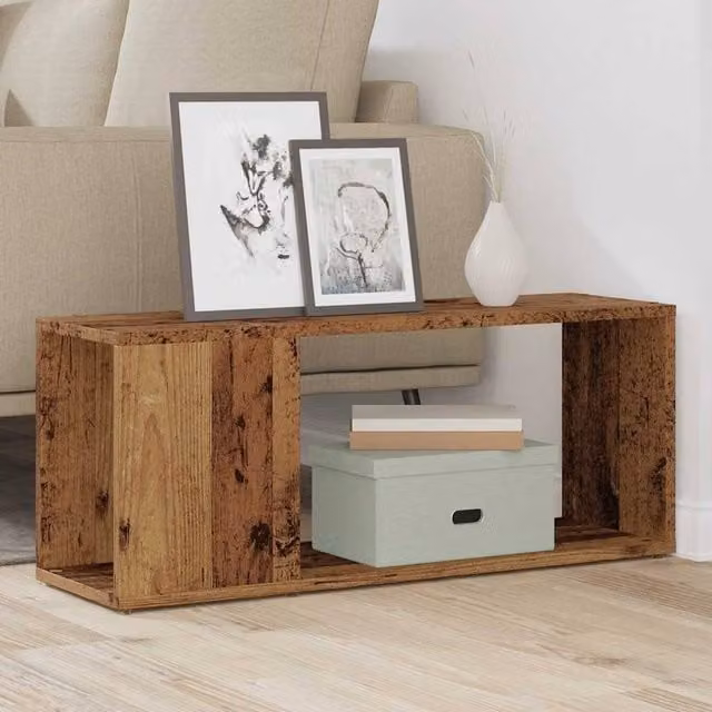 Berkfield Home TV Cabinet in Old Wood Brown, Engineered Wood, W/D/H: 80 x 24 x 32 cm