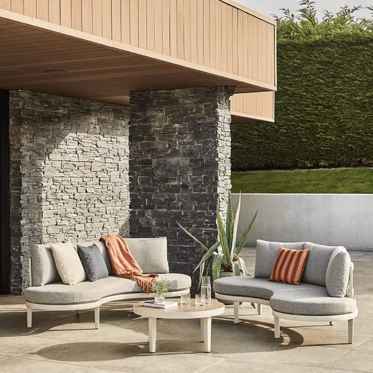 Atkin & Thyme Florence Double Sofa Lounge Set with Large Coffee Table in White and Grey