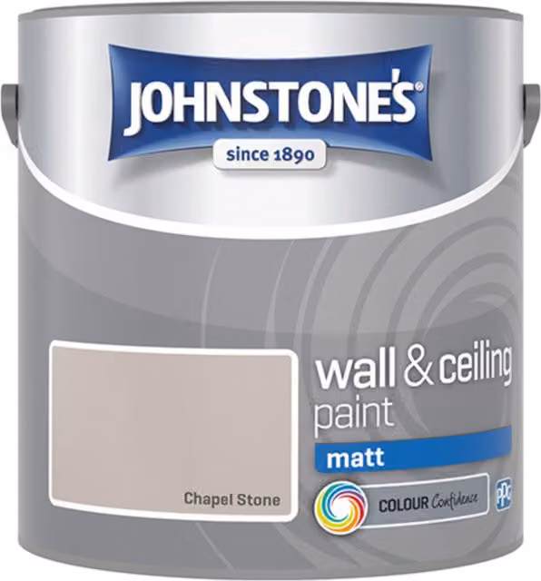 Johnstones Matt Emulsion Water Based Dispersion Paint in Beige, Brown and Grey, 2.5l