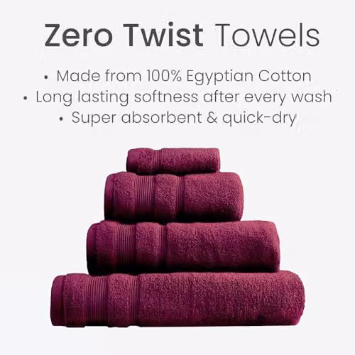 Allure Bath Fashions Luxury Egyptian Cotton Face Cloths, Pack of 4, Red/Purple, W/D/H: 30 x 30 x 30 cm – 3