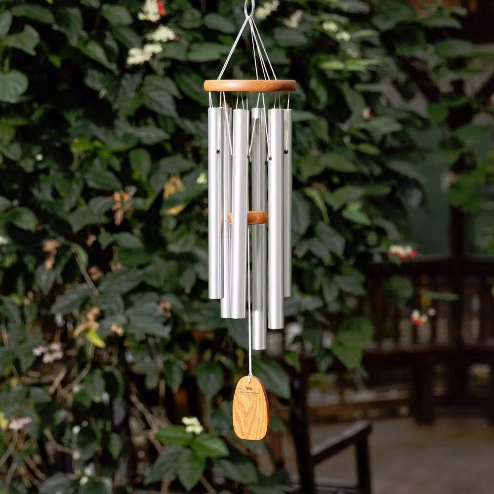 Woodstock Chimes Amazing Grace Silver Metal Hanging Wind Chime – 6