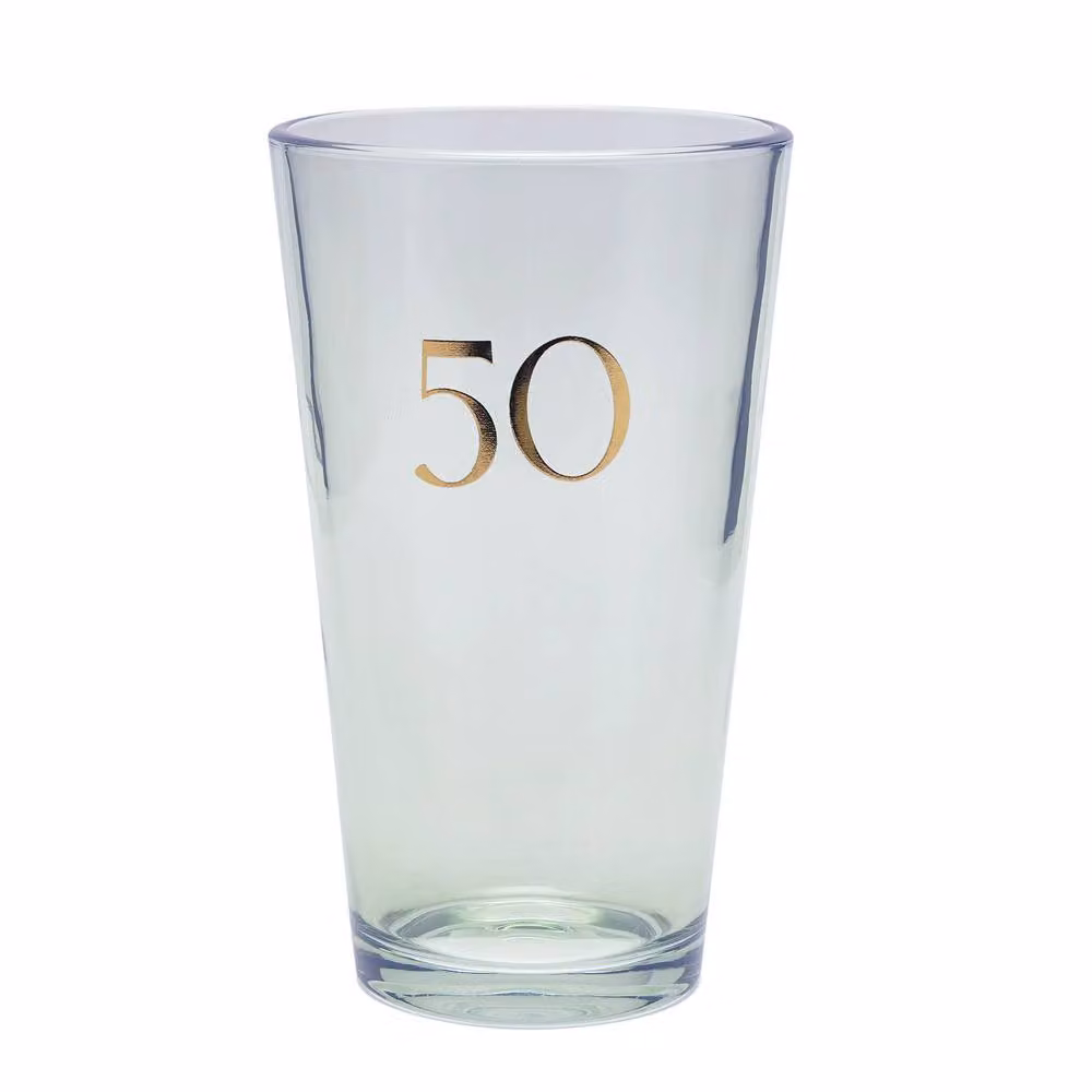 Confetti Gold Dotted Beer Glass in Transparent Glass – 2