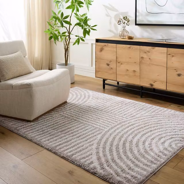 Livabliss Fossay Shag Washable High Pile Modern Rug in Mid Grey, W: 160 cm x L: 215 cm – 1