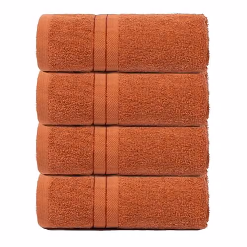 Brentfords 4 Piece 100% Cotton Hand Towel Set in Orange