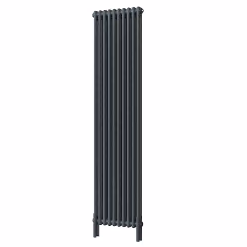 UK Radiators Alpha 2 Column Vertical Traditional Cast-Iron Style Radiator in Anthracite, H 180 cm x W 46 cm – 2