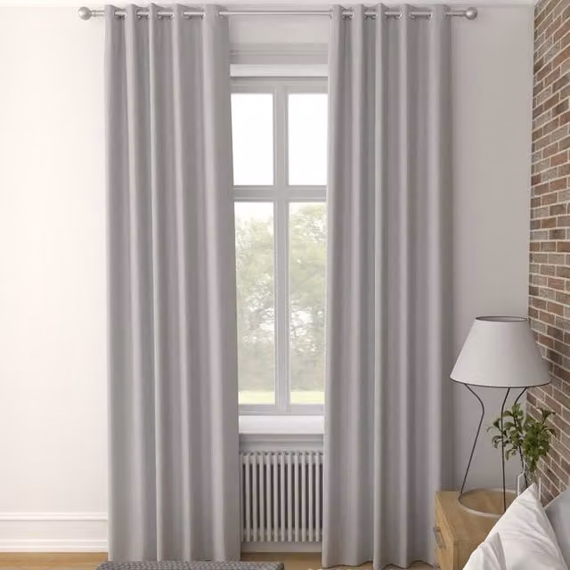 Terrys Willow Made to Measure Blackout Eyelet Curtain Panel in Silver Grey