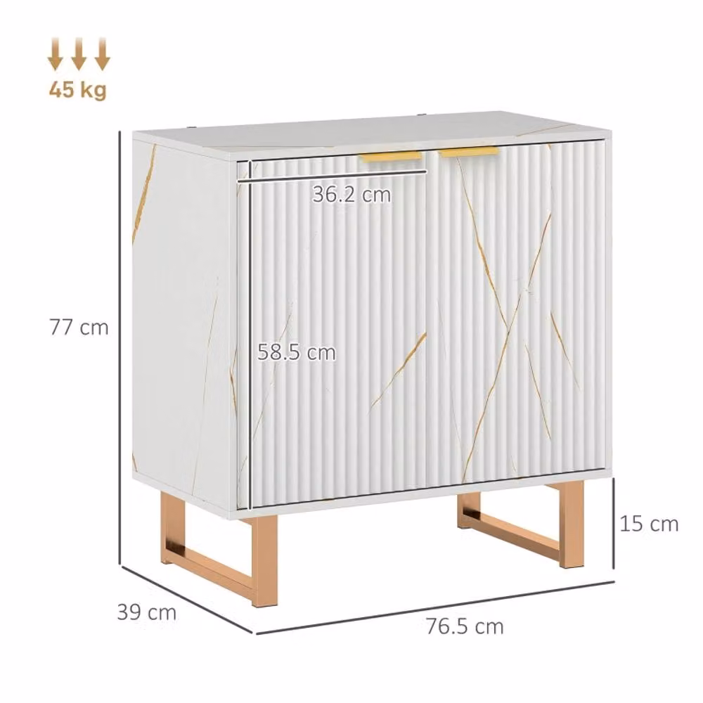 STILVORA Modern White and Gold Sideboard with Storage – 3