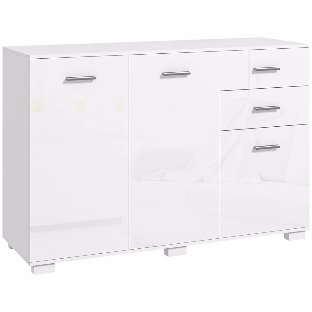 Wyld Haus Bami High Gloss White Sideboard with 2 Drawers and 3 Doors – 2