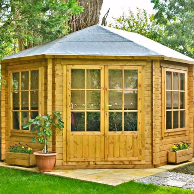 Shire Classic Log Cabin with Window in Brown Wood