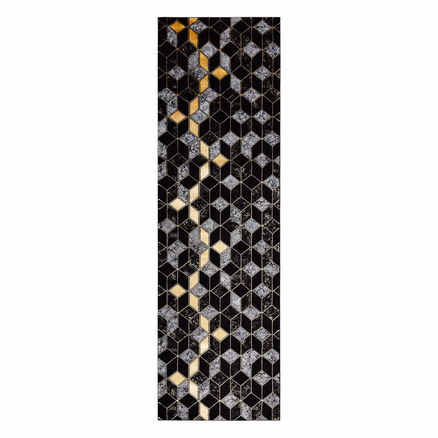 RugsX Gloss Runner in Black and Grey, W/D/H: 60 x 300 cm – 3