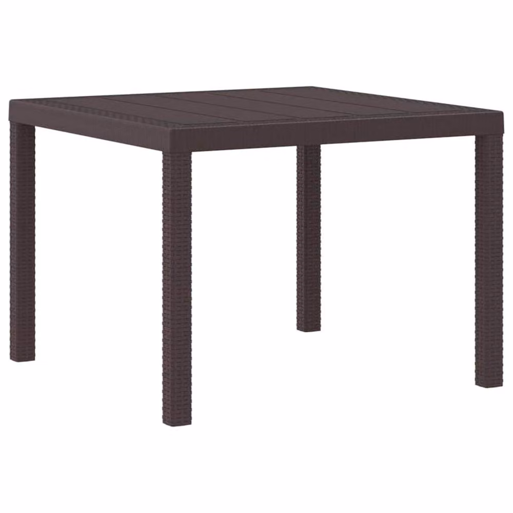Berkfield Home Brown Poly Rattan Square Garden Table W/D/H: 100 x 100 x 73 cm – 3