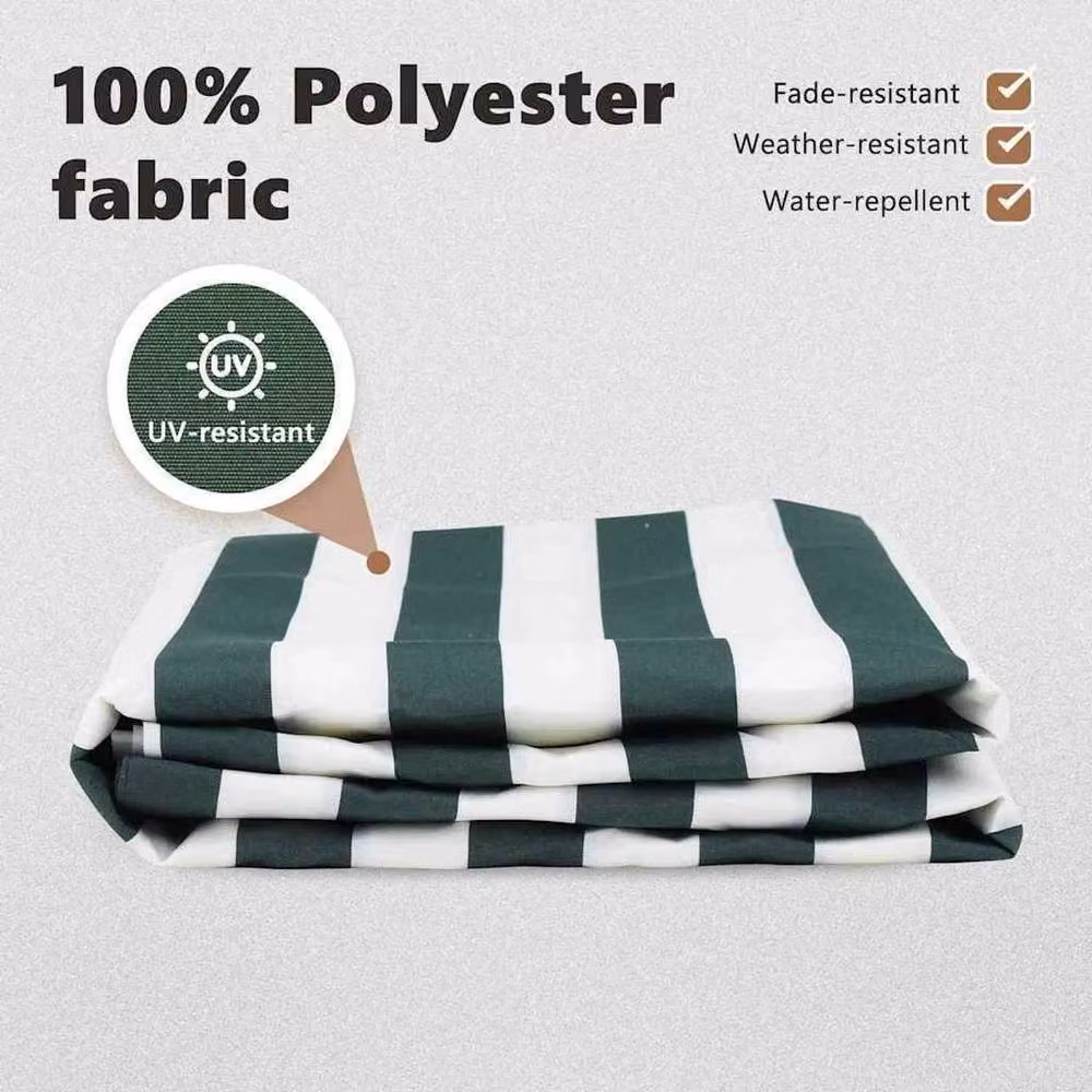 NESTLUNE Polyester Awning Valance Replacement in Green and White, W: 100 cm, H: 15 cm – 2