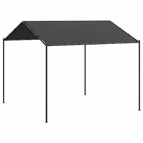 vidaXL Canopy Tent in Anthracite with Powder-Coated Steel Frame and Polyester Fabric, W: 400 cm, D: 300 cm, H: 260 cm