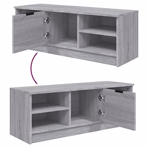 vidaXL Modern TV Cabinet in Grey Sonoma, W/D/H: 102 x 35.5 x 36.5 cm – 3