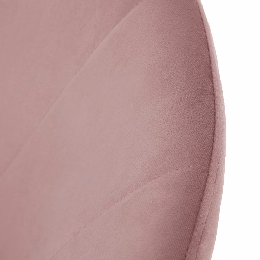 Genesis Ella Velvet Accent Chair with Curved Back and Gold Metal Legs in Pink – 2
