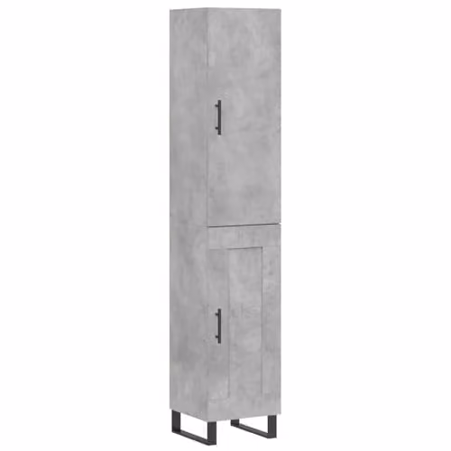 vidaXL Industrial Highboard in Grey with Hinged Doors and Internal Shelves, W/D/H: 34.5 x 34 x 180 cm