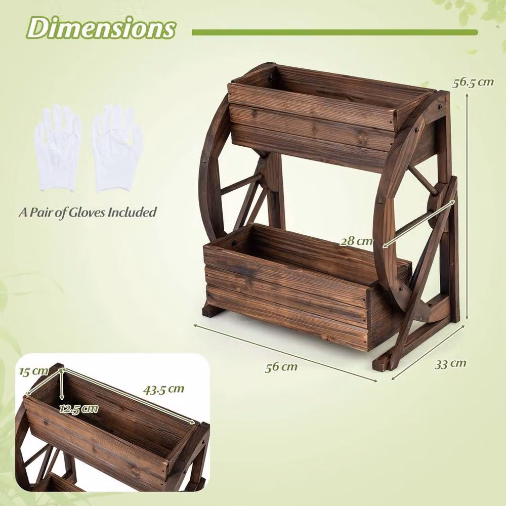 VOGREX Brown Wooden Raised Bed for Vegetable, Herb and Ornamental Gardens – 2