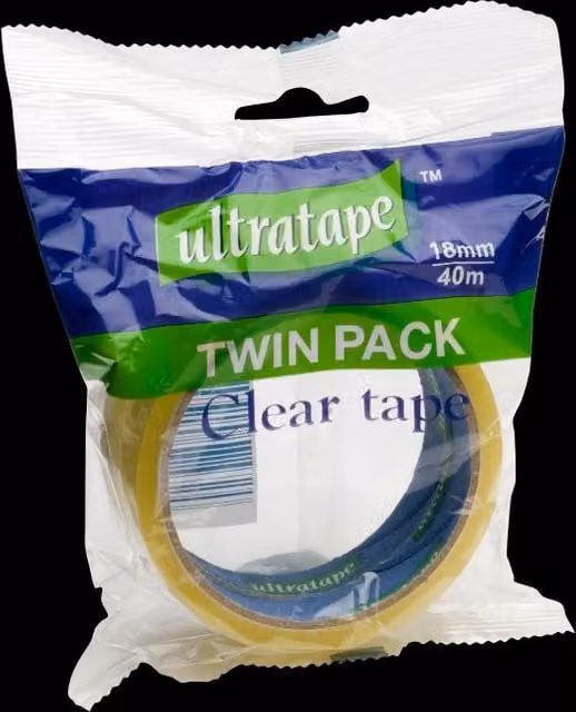 Ultratape Clear Film Tape, 2 Pack, Width: 18 mm, Length: 40 m – 1