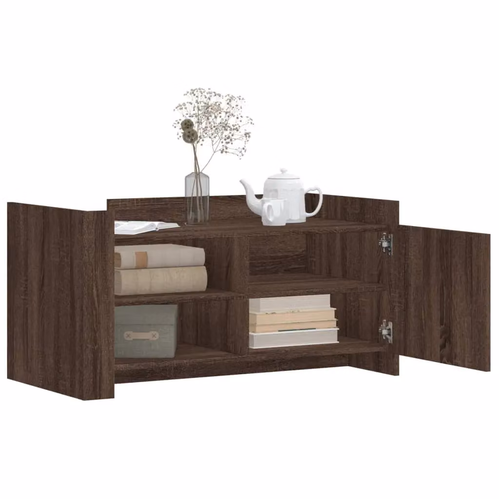 Berkfield Home Brown Oak Coffee Table, W/D/H: 100 x 50 x 50 cm – 2