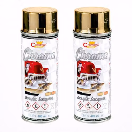 Sola Gold Super Chrome Metallic Acrylic Spray Paint, High Gloss, 2 x 400 mL – 2