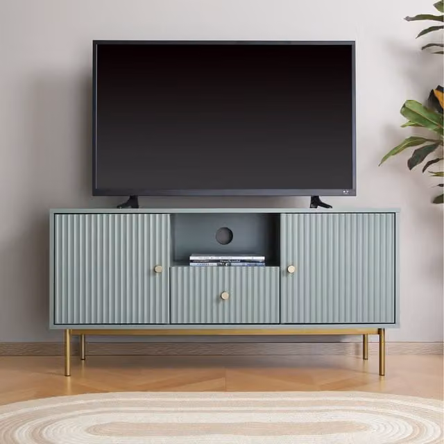 Devon Modern TV Unit in Sage Green by Home Garden Direct