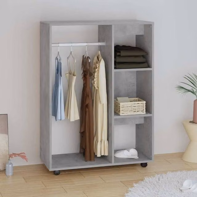 Berkfield Home Concrete Grey Wardrobe, W/D/H: 80 x 40 x 110 cm – 1